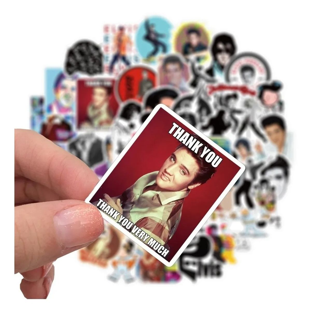 GARSIL - 50 Stickers Elvis Presley - Etiquetas Autoadhesivas