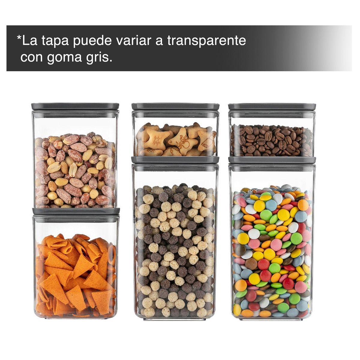 INSPIRACCI - SET 6 CONTENEDORES HERMÉTICOS CRYSTAL