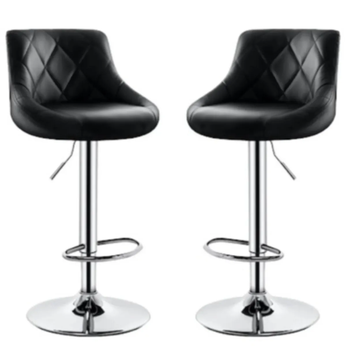 ARTIHOGAR - Pack Sillas Bar Taburete Ecocuero Elliot Negra