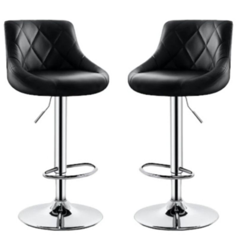 ARTIHOGAR - Pack Sillas Bar Taburete Ecocuero Elliot Negra