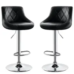 ARTIHOGAR - Pack Sillas Bar Taburete Ecocuero Elliot Negra