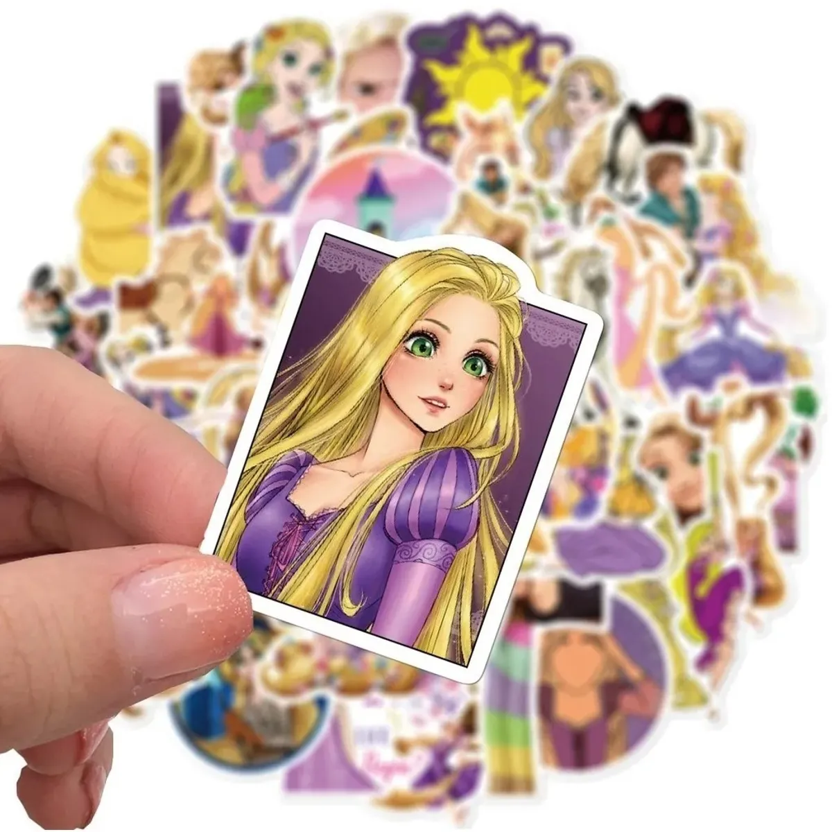 GARSIL - 50 Stickers Rapunzel - Etiquetas Autoadhesivas