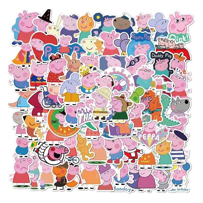 GARSIL - 50 Stickers Peppa Pig - Etiquetas Autoadhesivas