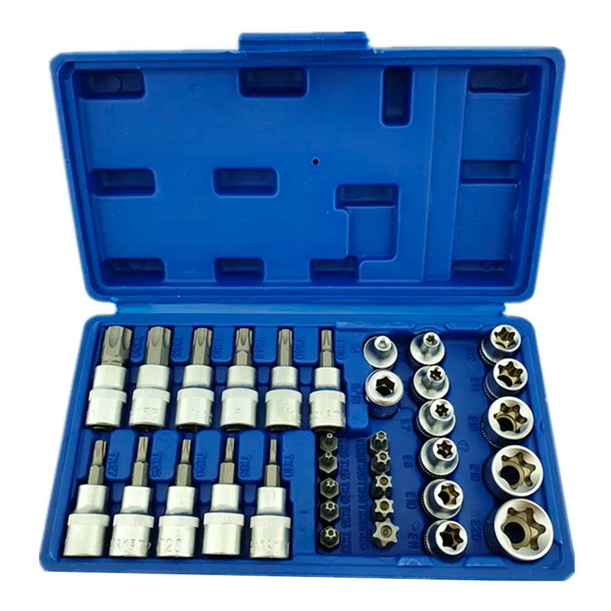 GENERICO - Juego De Dados 3/8 Torx Estrella Macho Y Hembra 34 Piezas