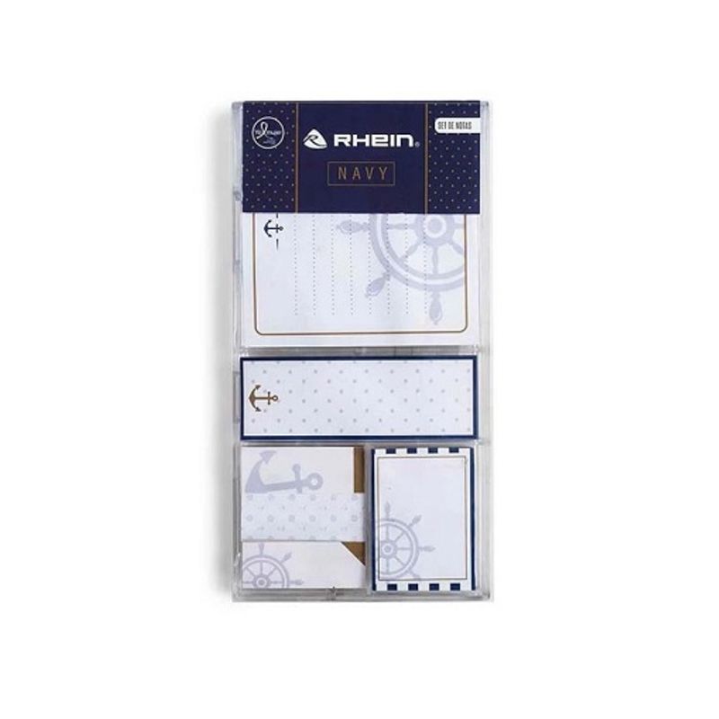 RHEIN - Set notas adhesivas diseño Navy