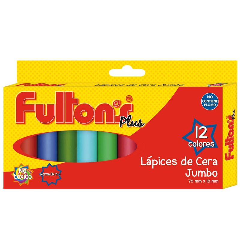 FULTONS - Lápices de cera 12 colores Jumbo