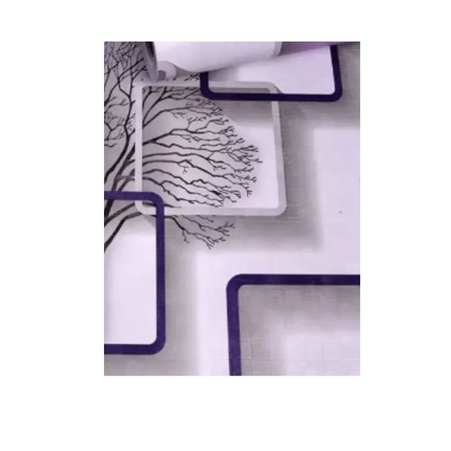 GENERICO - Papel Mural Autoadhesivo Rollo 10mt X 60cm Cuadros Morados