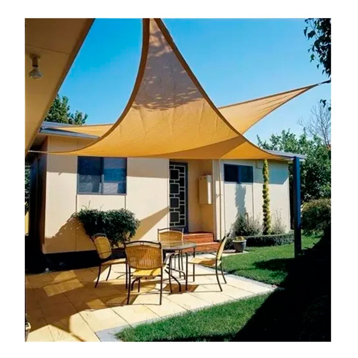 GENERICO - Toldo Vela Para Terraza Impermeable Triangular 5 Metros