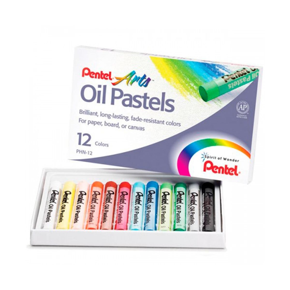 PENTEL - Lápices pastel 12 colores