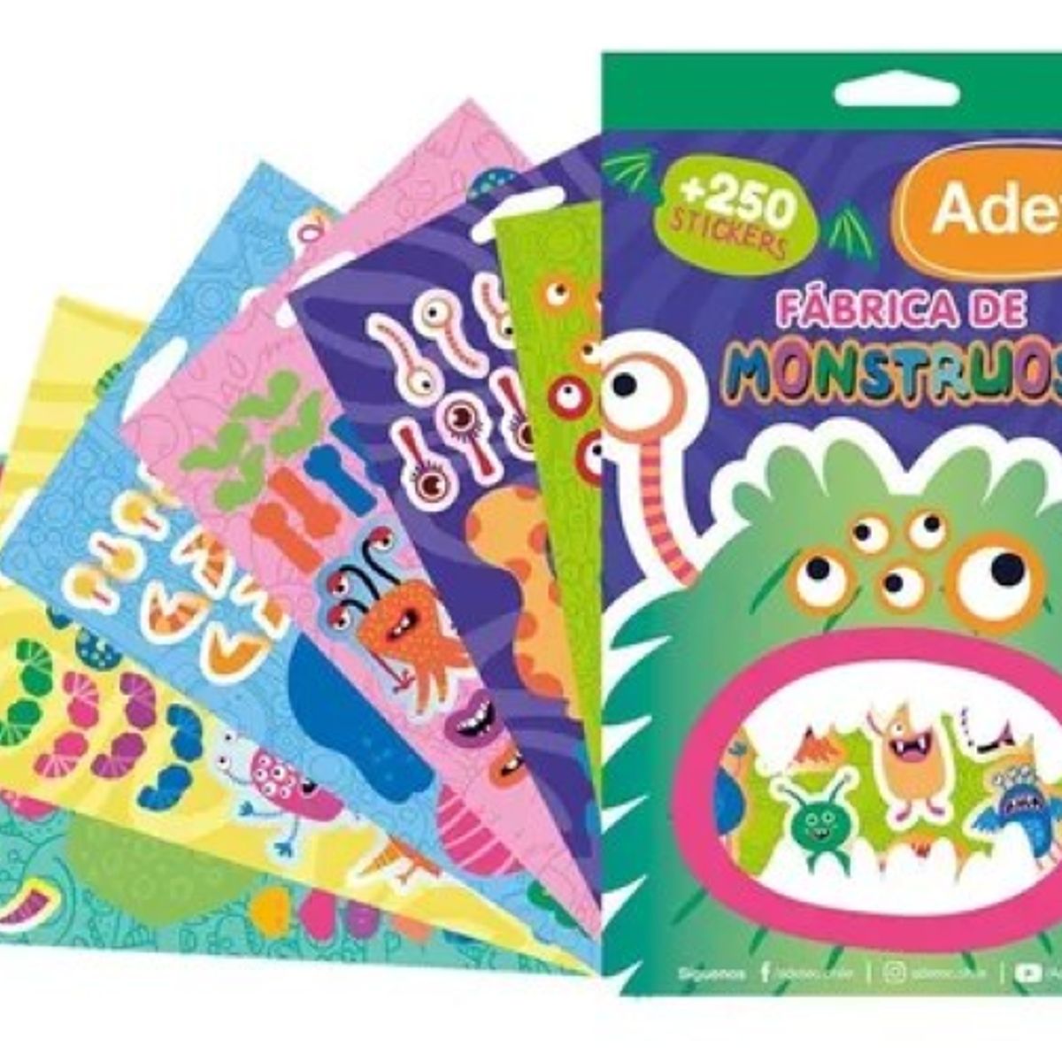 ADETEC - Block De Stickers Fabrica De Monstruos +250 Stickers