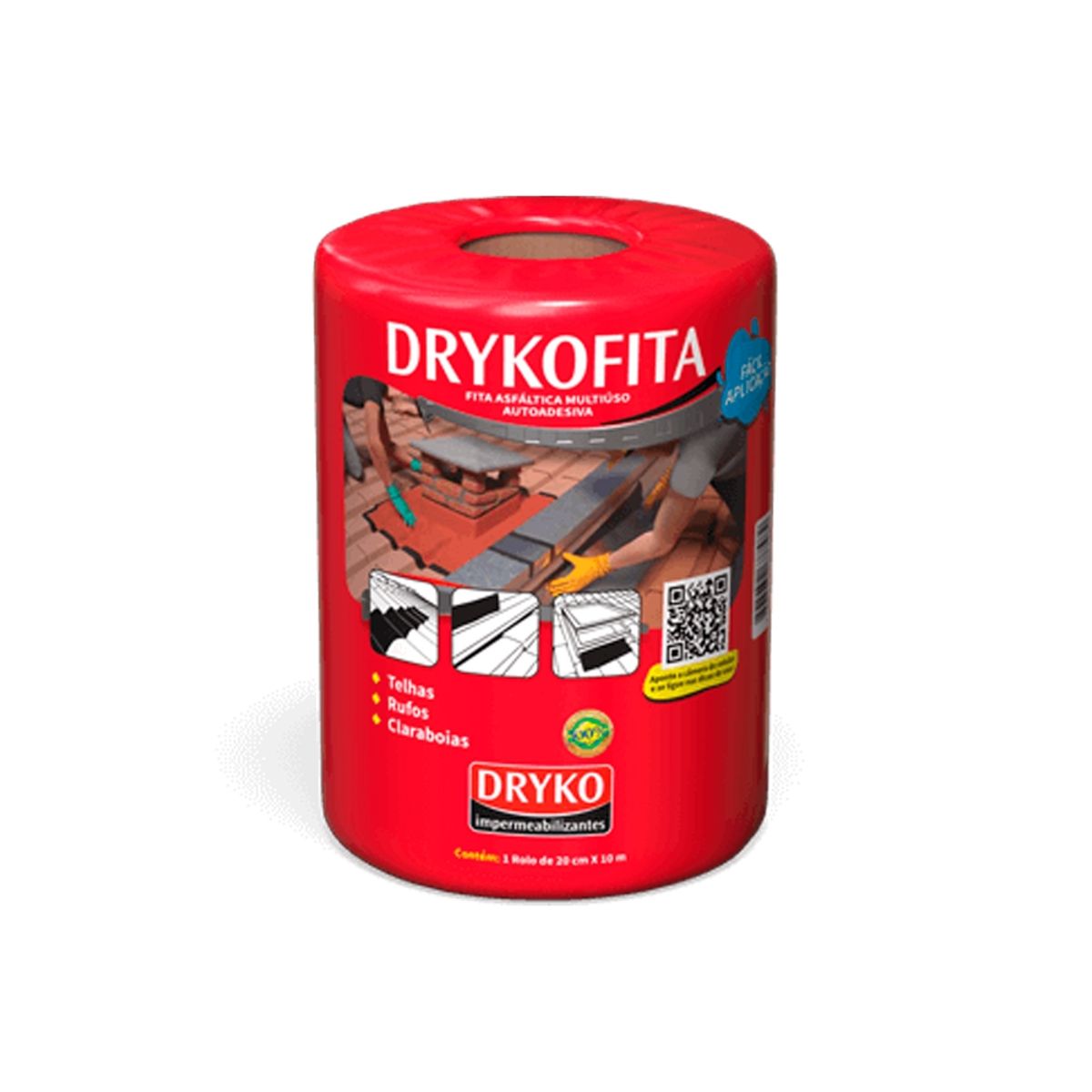 GENERICO - Cinta Asfáltica Adhesiva Multiuso y tapagoteras DRYKOFITA 20 cm x 10 m - Aluminizada