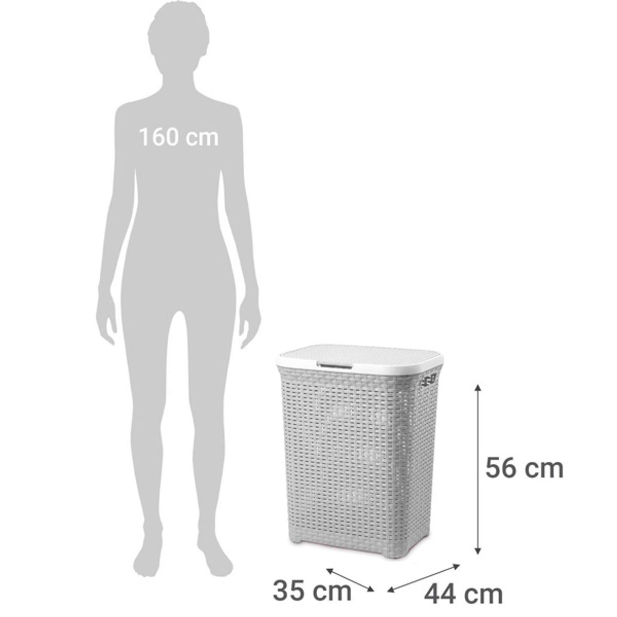 REYPLAST - Cesto de Ropa con Tapa 60 litros Gris