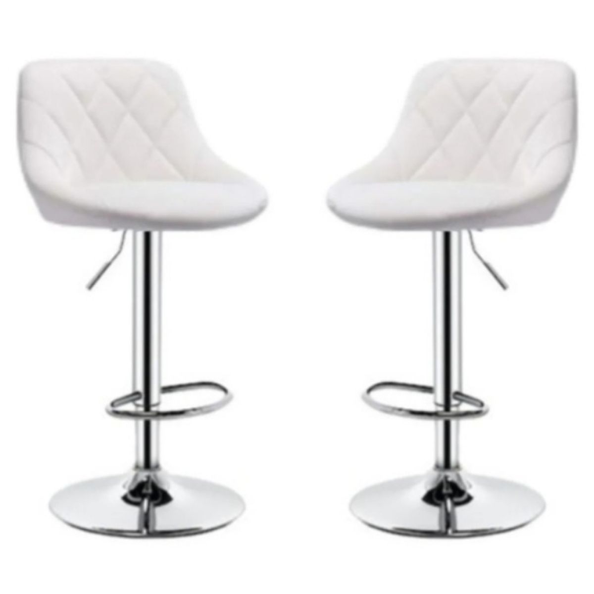 ARTIHOGAR - Pack Sillas Bar Taburete Ecocuero Elliot Blanca