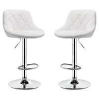 Pack Sillas Bar Taburete Ecocuero Elliot Blanca