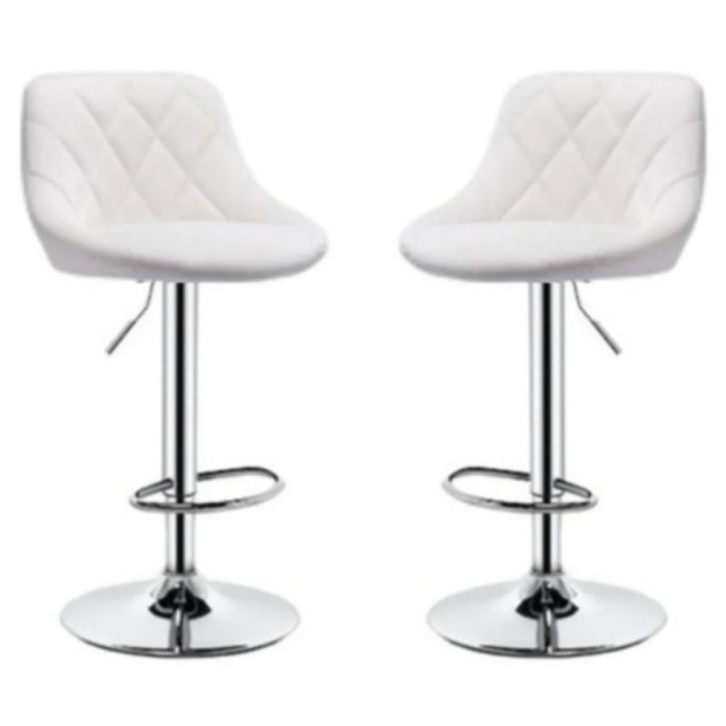 ARTIHOGAR - Pack Sillas Bar Taburete Ecocuero Elliot Blanca
