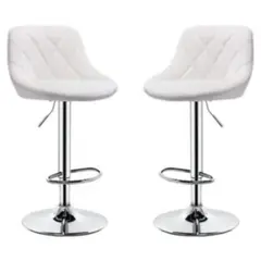 ARTIHOGAR - Pack Sillas Bar Taburete Ecocuero Elliot Blanca