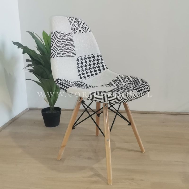 CORI CORI - Silla Patchwork Chess Blanco