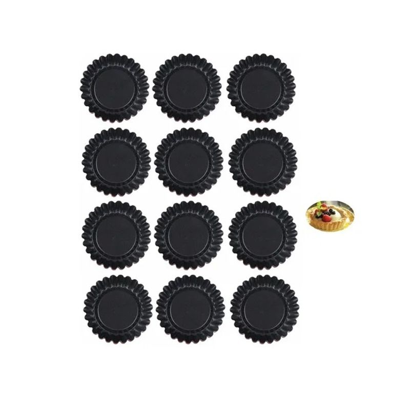 Pasteleria - Pack 12 Moldes De Tartaleta Molde Tarta Individual Fija 10,5