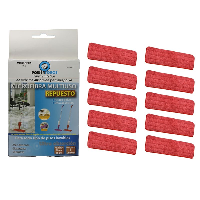 POWER FORCE - Repuesto para Mopa limpia pisos x 10 Unidades