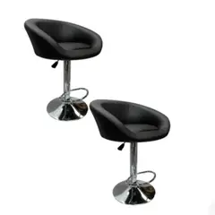 ARTIHOGAR - Pack Sillas Bar Taburete Ecocuero Americana Negra