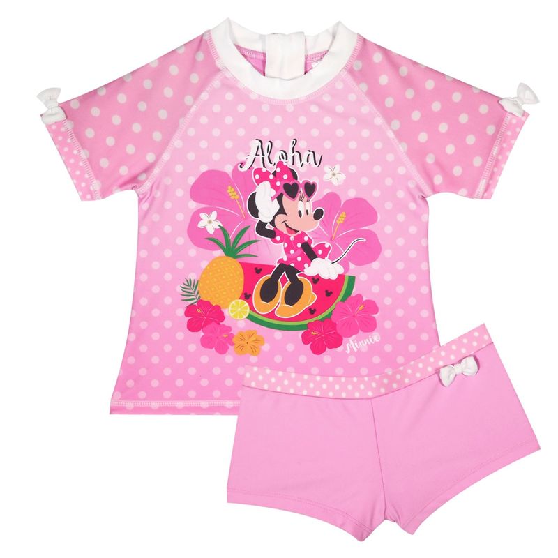 DISNEY - Traje de Baño Bebe Niña Set UV 30 Disney Minnie Rosa - Rosa