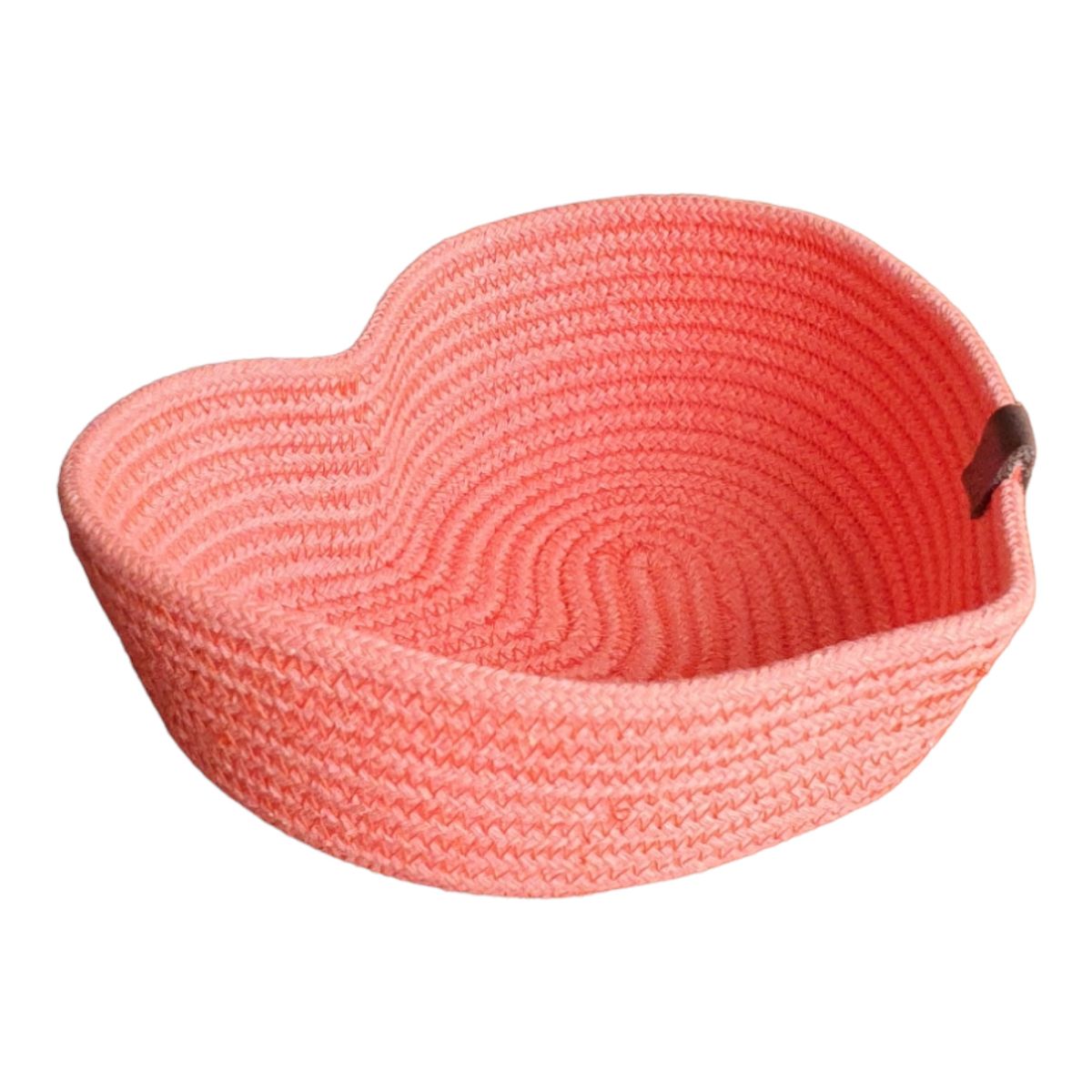 TELARES DE ESTILO - Canasto Corazón - Decorativo - Cesta - Organizador Pocillo Contenedor