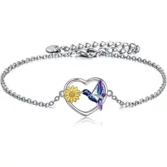 GENERICO - Pulsera Colibrí girasol plata 925
