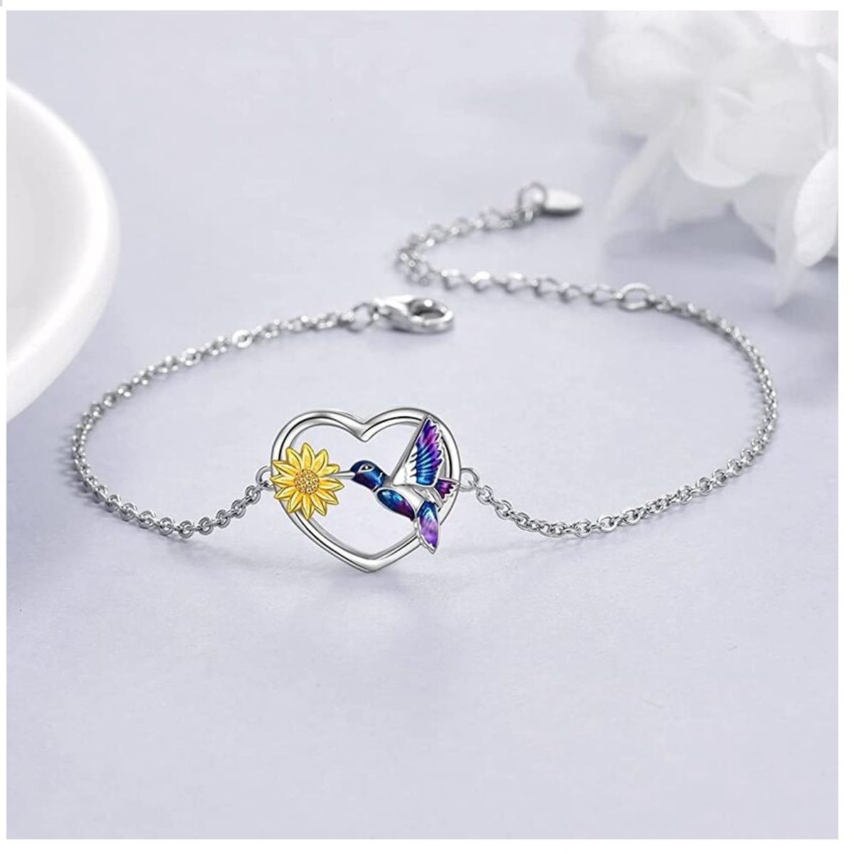 GENERICO - Pulsera Colibrí girasol plata 925