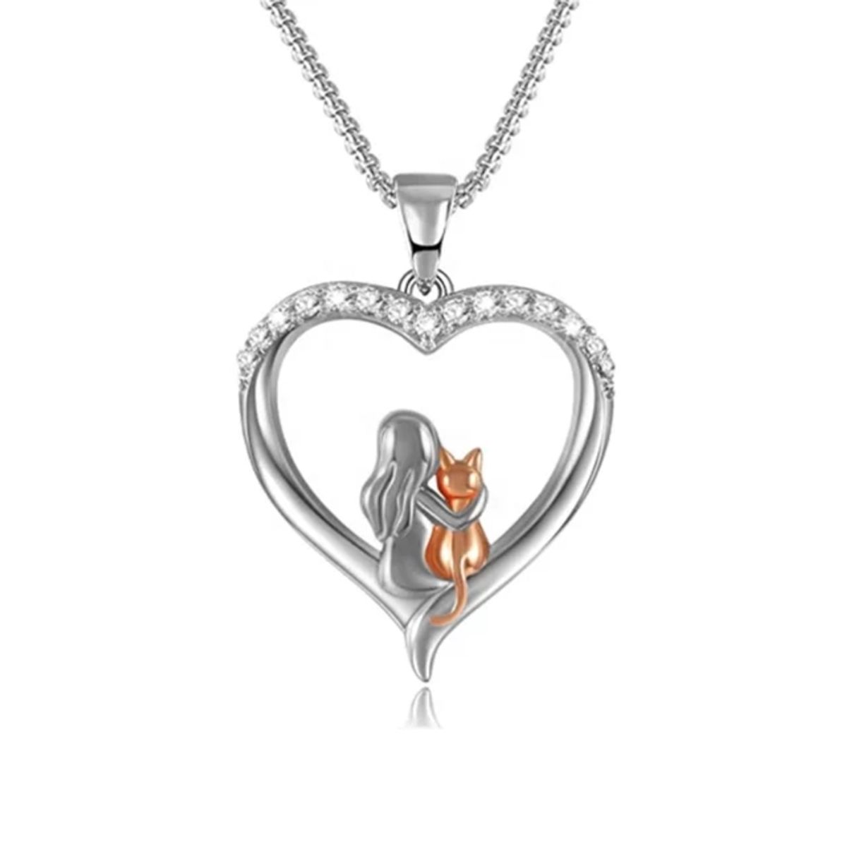 GENERICO - Collar mujer gato plata 925 regalo joya mujer