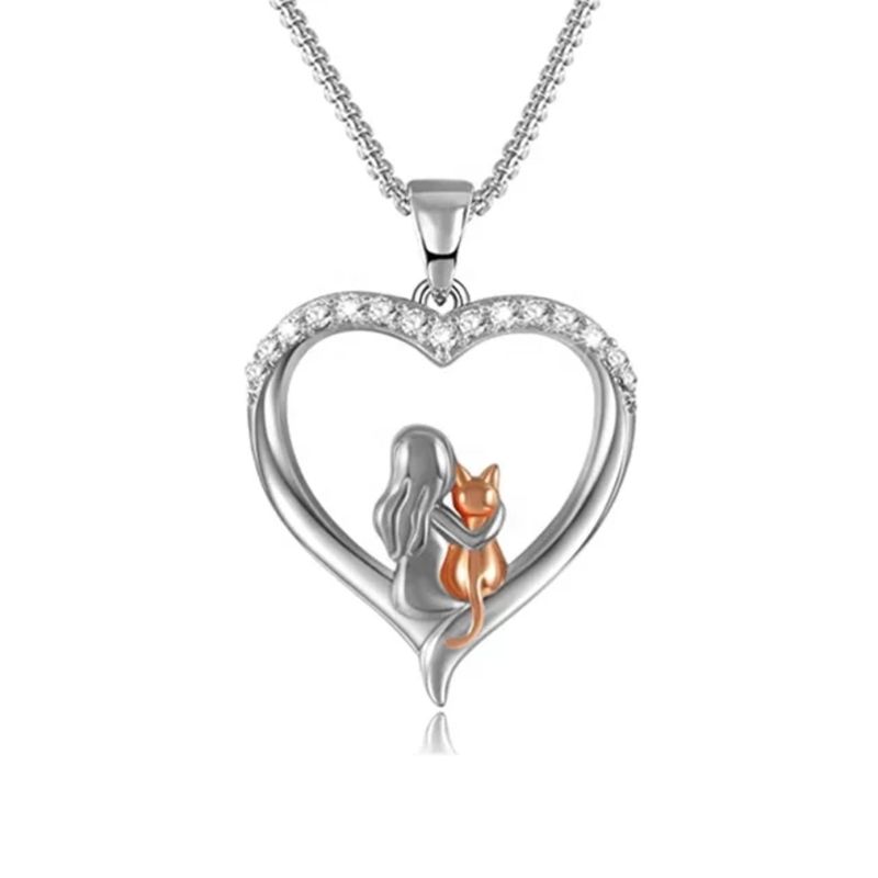 GENERICO - Collar mujer gato plata 925 regalo joya mujer