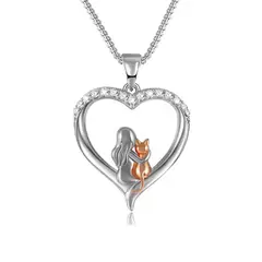 GENERICO - Collar mujer gato plata 925 regalo joya mujer