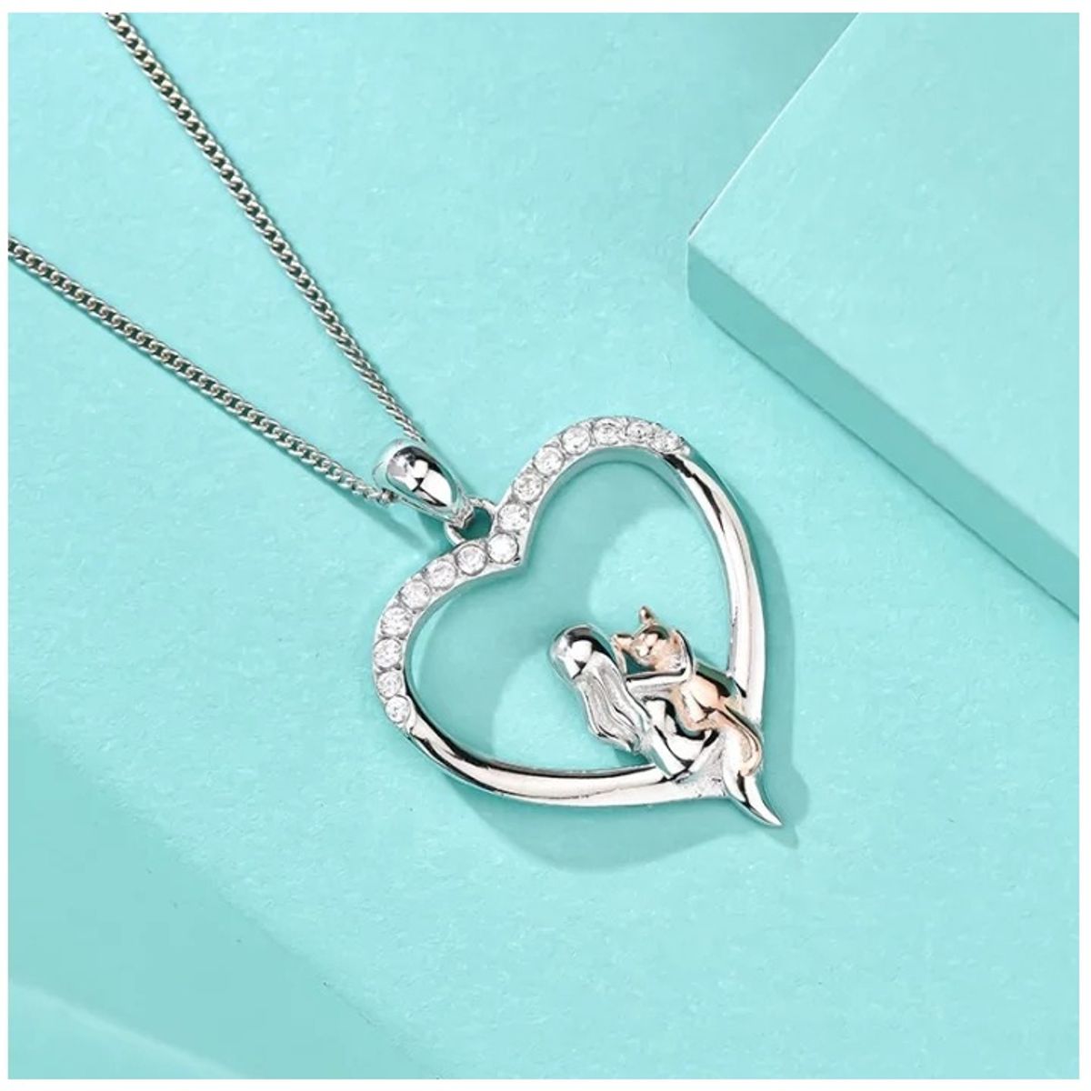 GENERICO - Collar mujer gato plata 925 regalo joya mujer