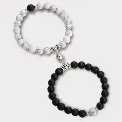 GENERICO - Pulseras de piedras parejas con imanes