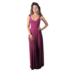 MARIA PASKARO - Vestido Largo Jaipur Frambuesa Lycra Vuelitos