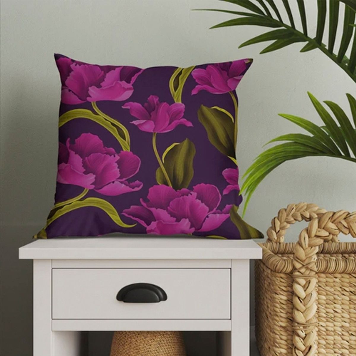 GENERICO - Funda de Cojín Tulipanes - 45 x 45 cms.