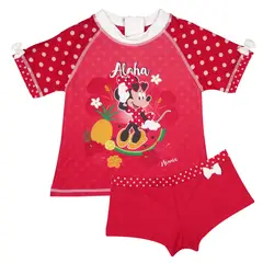 DISNEY - Traje de Baño Bebe Niña Set UV 30 Minnie Rosa - Rosa