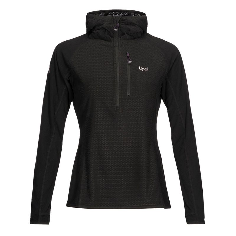 LIPPI - Poleron Mujer Jacaranda Mountain Nano-F 14 Zip Hoody Negro Lippi