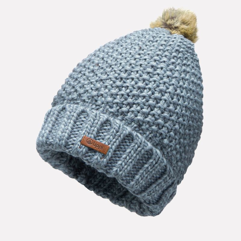 LIPPI - Gorro Mujer Fly Line Pom Blend-Pro Beanie Azul Grisaceo Lippi