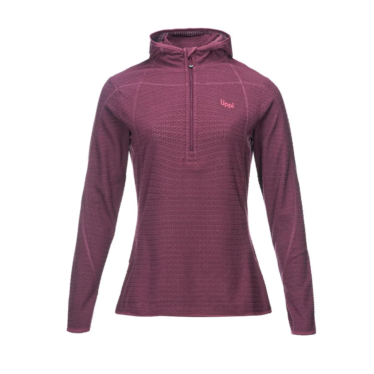 LIPPI - Poleron Mujer Jacaranda Nano-F 14 Zip Hoody Vino Lippi