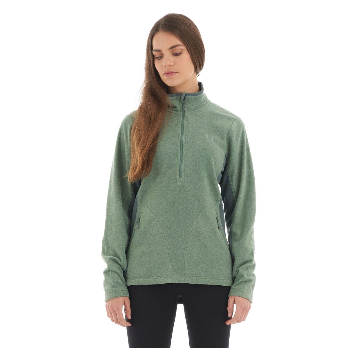 LIPPI - Poleron Mujer Lighter Nano-F 14 Zip Verde Oscuro Lippi