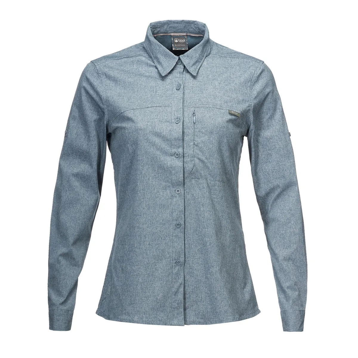LIPPI - Camisa Mujer Rosselot Long Sleeve Q-Dry Shirt Azul Grisaceo Lippi