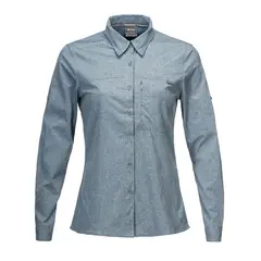 LIPPI - Camisa Mujer Rosselot Long Sleeve Q-Dry Shirt Azul Grisaceo