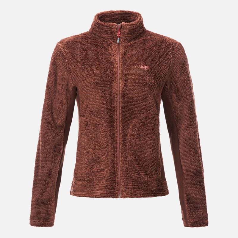 LIPPI - Poleron Mujer Ferret Shaggy-Pro Jacket Verde Grisaceo Lippi