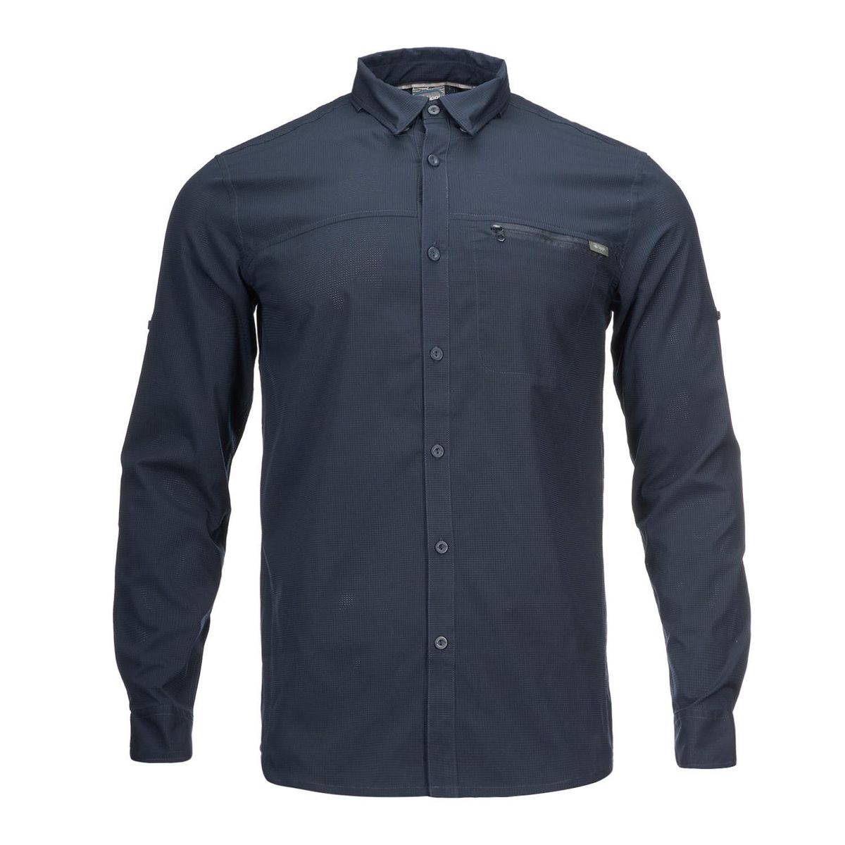 LIPPI - Camisa Hombre Rosselot Long Sleeve Q-Dry Shirt Melange Azul Lippi