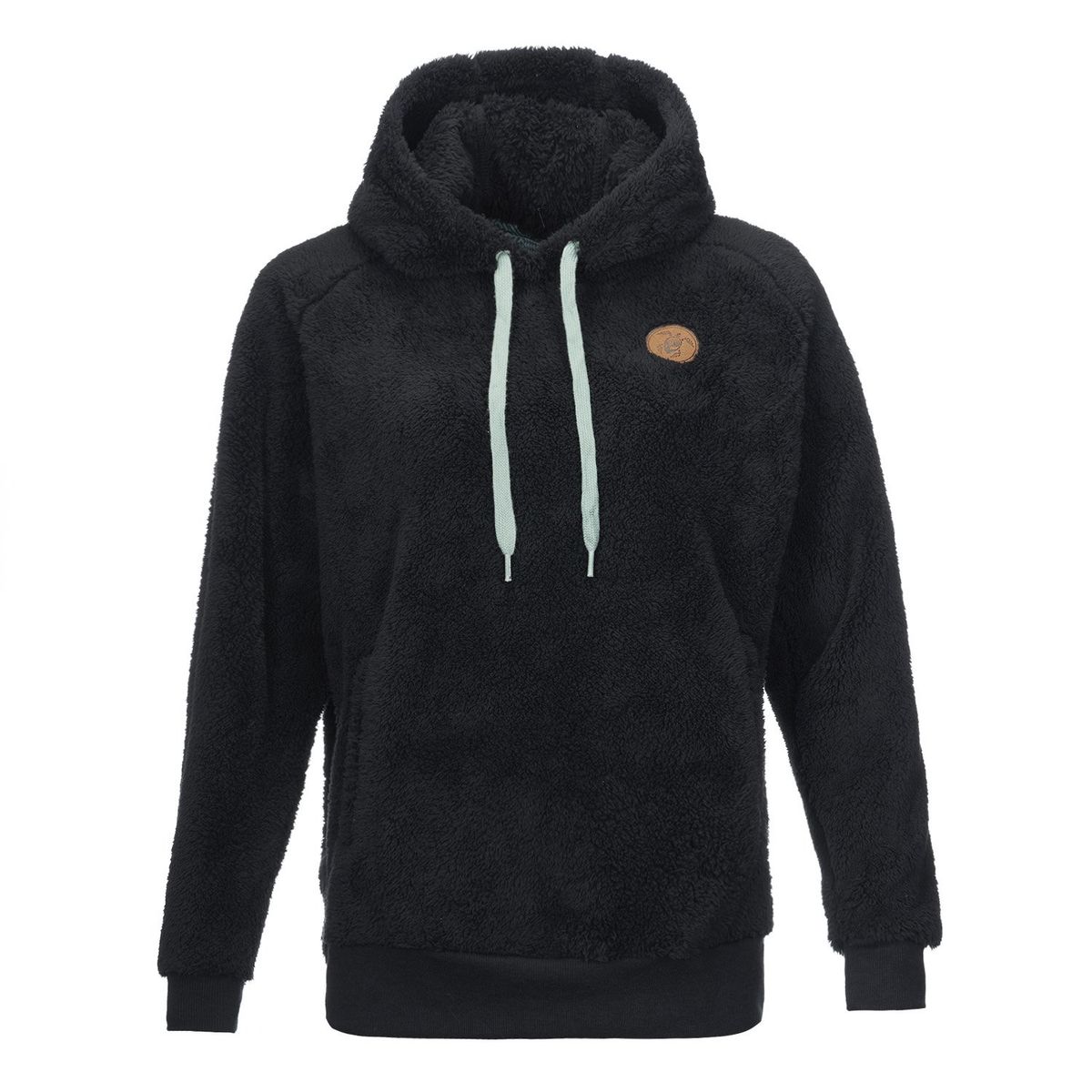 HAKA HONU - Poleron Mujer Cangur-oso Negro Haka Honu