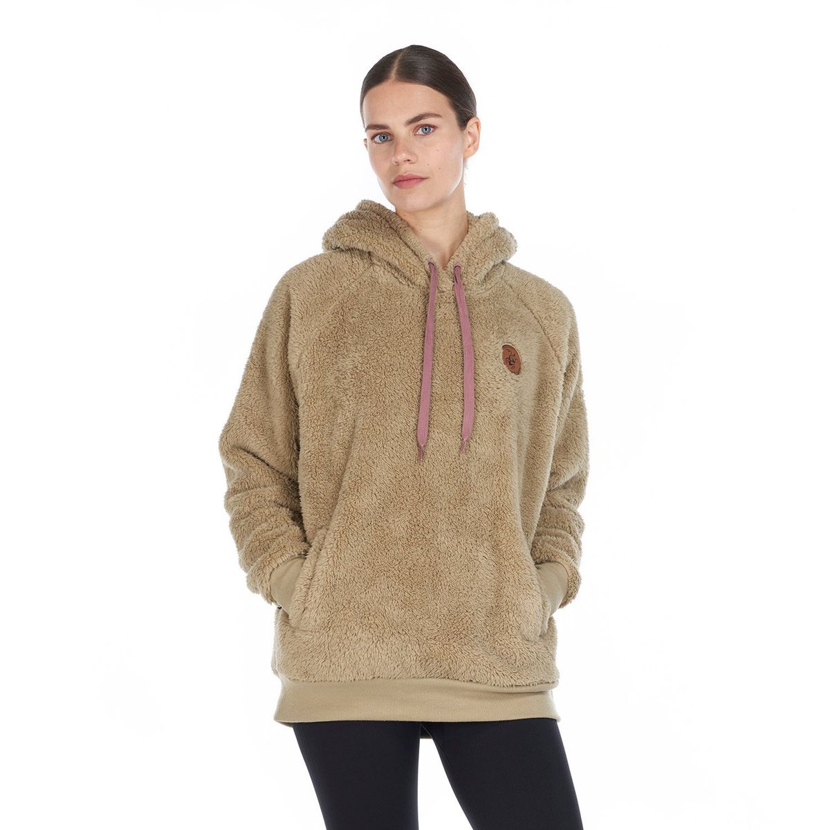 HAKA HONU - Poleron Mujer Cangur-oso Negro Haka Honu