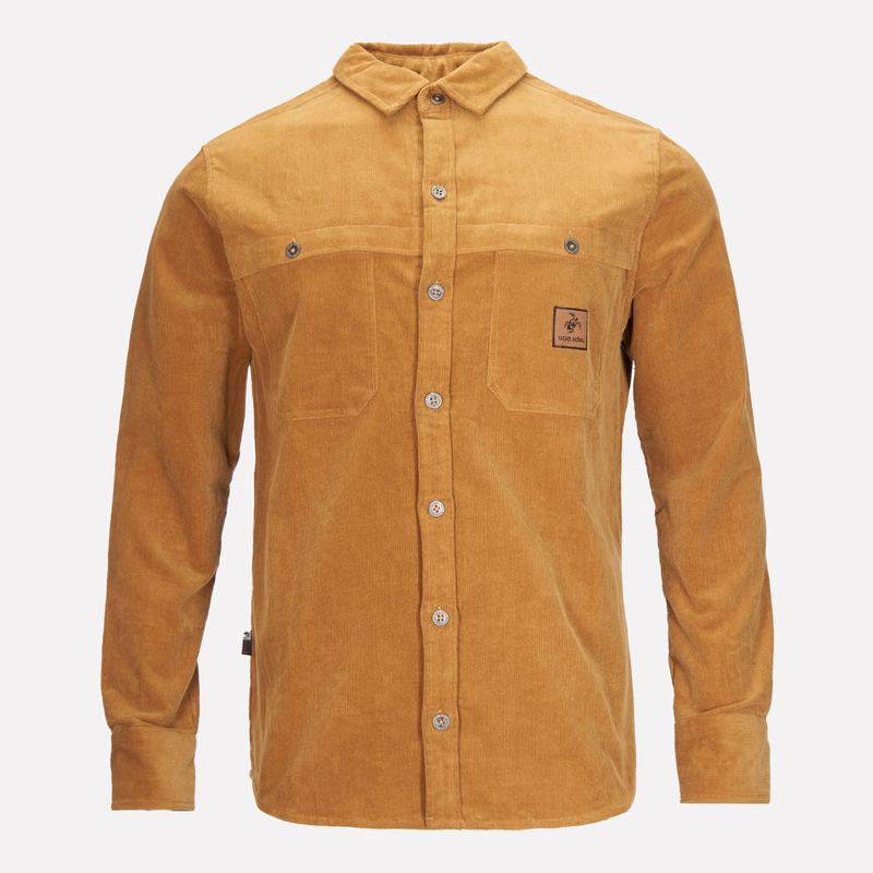 HAKA HONU - Camisa Hombre Mermelada De Perla Mostaza Haka Honu