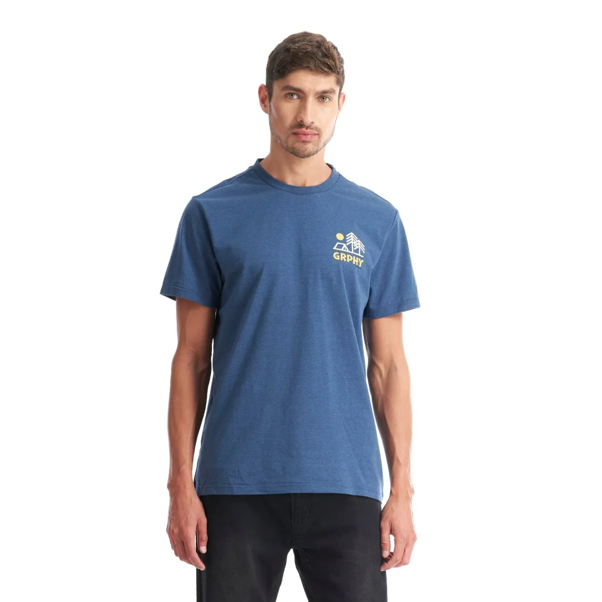 GEOGRAPHY - Polera Hombre Liquen Celeste Geography