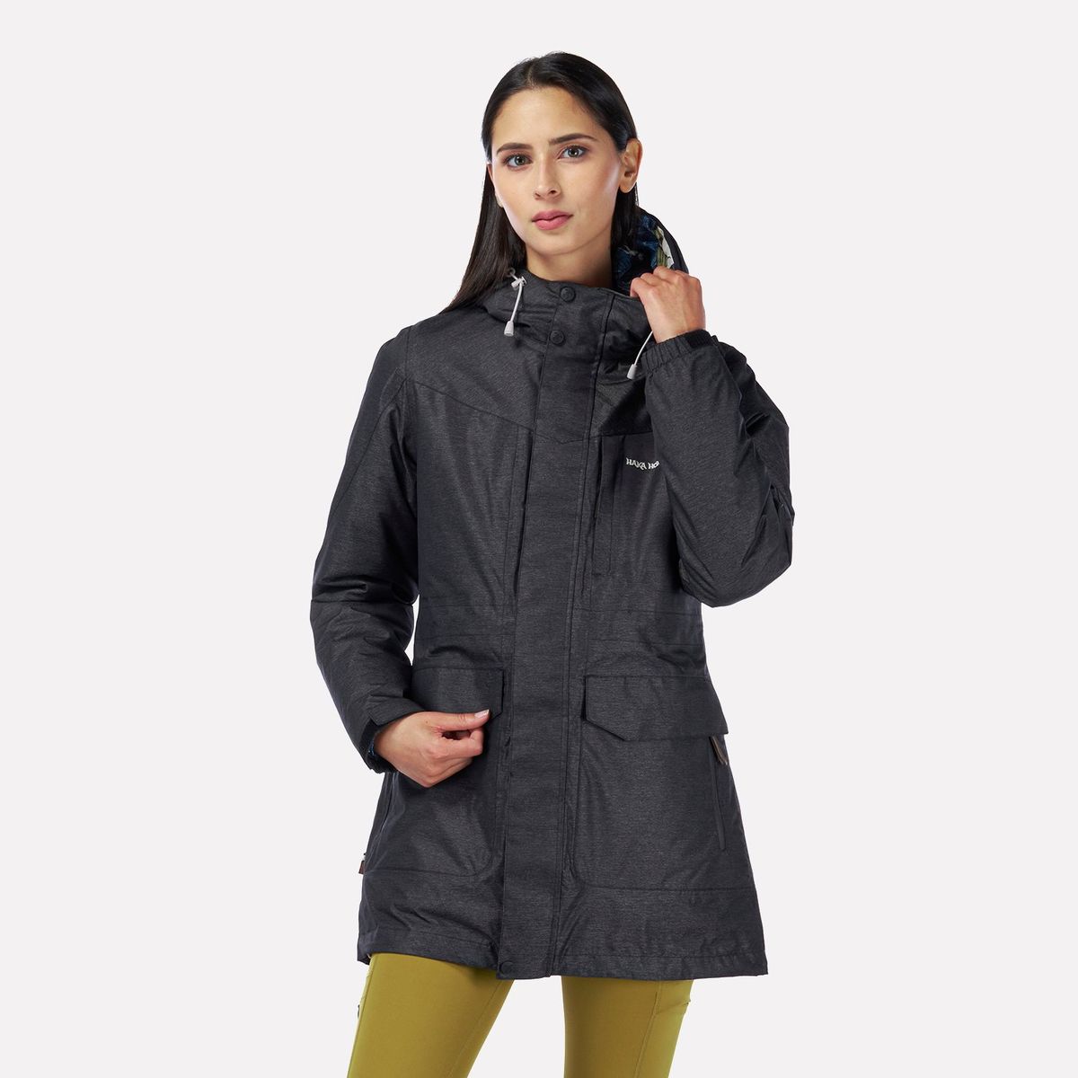 HAKA HONU - Chaqueta Mujer Perro Guapo Negro Haka Honu