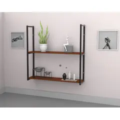 BRASFORMA - Repisa Tipo Industrial 2 Tablas 90x20 CAFÉ - 20kg